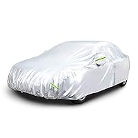 Amazon Basics Silver Weatherproof Car Cover - 150D Oxford, Sedans up to 200