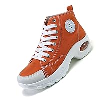 Women's Air Cushion High Top Heightened Sole Sports Causal Fashion Sneakers Canvas Walking Shoes