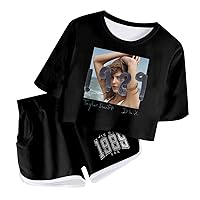 Print Sets for Girls Cute Suits Short Sleeve T Shirt And Pant Sets Graphic Girl Outfits for Kids