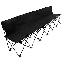 Crown Sporting Goods 8-Foot Portable Folding 6 Seat Bench with Back