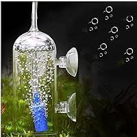 Ailindany Aquarium Air Oxygen Bubbler Glass Cup with Water Tube, Sucker Air Stone, High Dissolved Oxygen for Fish Tank