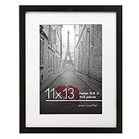 Americanflat 11x13 Picture Frame in Black - Use as 8x10 Picture Frame with Mat or 11x13 Frame Without Mat - Engineered Wood Photo Frame with Shatter-Resistant Glass for Wall Display