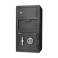 Advanced Digital Keypad Compact Depository Drop Safe with Master Code + 5 Codes & Dual User Mode, Black, 0.72/0.78 Cubic Ft