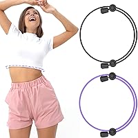 Adjustable Band, Tool for Sweater and Shirt, Belly Leaking Band, The Elastic Band to Change The Style of Your Tops(2PCS, Black and Purple, Size: Medium)
