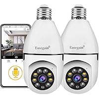 Light Bulb Camera,360° Light Bulb Security Camera,2.4GHz and 5GHz Smart Wireless WiFi 2K HD Security Camera for Indoor-Outdoor with Motion Detection and Alarm Night