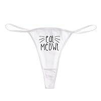 Eat Meowt Whiskers Funny Women's Cotton Thong Bikini