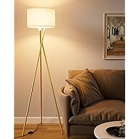 Lightdot 66IN Gold Tripod Floor Lamp, Vintage Standing Lamps with E26 Bulb Included, Modern Tall Lamps Mid Century Floor Lamp for Living Room, Home Office
