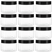36 Pack 1 Oz Small Plastic Container Jars with Lids and Labels BPA Free, TUZAZO Empty Round Clear Cosmetic Containers Plastic Slime Jars for Lotion, Cream, Ointments, Samples, Travel Storage (36)