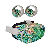 MightySkins Skin Compatible with Oculus Quest 2 - Psychedelic | Protective, Durable, and Unique Vinyl Decal wrap Cover | Easy to Apply, Remove, and Change Styles | Made in The USA (OCQU2-Psychedelic)