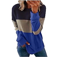 Women Long Sleeve Casual Tops Fashion Pattern Round Neck Sweatshirts Vintage Comfy Pullover Fall Workout Tops