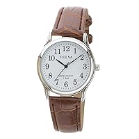 Klefer TE-AM147-BRS Men's Wristwatch, Analog, Waterproof, Leather Strap, Brown, Watch Daily Water Resistant, Leather Strap, Casual