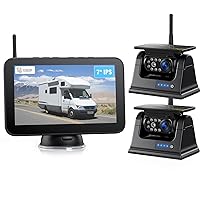 Magnetic Solar Wireless Backup Camera System with 1080P 7