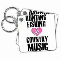 3dRose Key Chains Hunting Fishing Country Music Gift for Hunter County Music Lover (kc-350121-1)