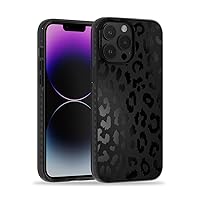 for iPhone 13 Pro Max Case [Compatible with MagSafe] with Black Leopard Cheetah Print Design, Cute Phone Cover for Women Girls, Slim Shockproof Bumper, Stylish Black Vintage Pattern