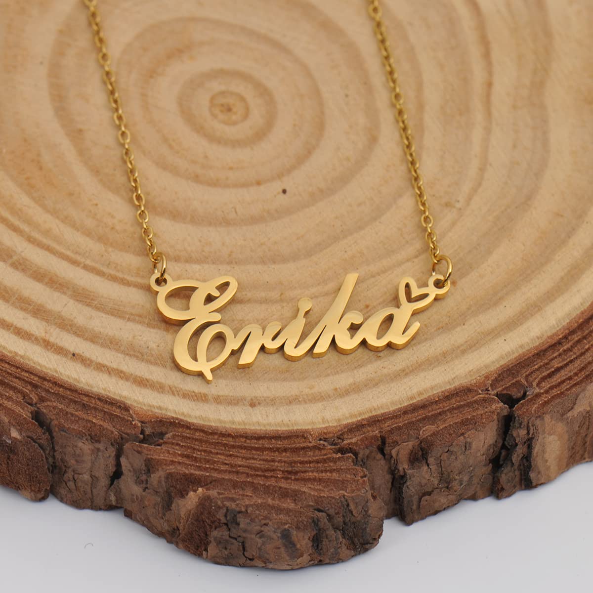 HUAN XUN Personalized Custom Initial Pendant Name Necklaces for Women Girls in Gold Silver