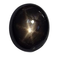 2.68 Ct. Natural Oval Cabochon Black Star Sapphire Thailand 6 Rays Loose Gemstone