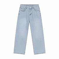 Jeans, Loose, Mopping The Floor, Straight-Leg Trousers Female Fashion