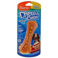 Hartz Chew N' Clean Dental Duo Dog Chew Toy Bacon Flavor, Medium 1 ea(Pack of 12)