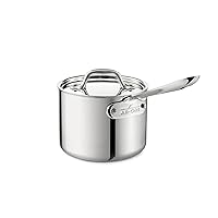 All-Clad D3 3-Ply Stainless Steel Sauce Pan 1.5 Quart Induction Oven Broiler Safe 600F Pots and Pans, Cookware Silver