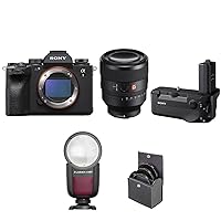 Sony Alpha 1 Full Frame Mirrorless Digital Camera Bundle with FE 50mm f/1.2 GM Lens, VG-C4EM Vertical Grip, Speedlight, 72mm Filter Kit