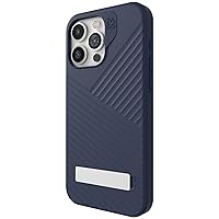 ZAGG Denali Snap iPhone 15 Pro Max Case with Kickstand - Drop Protection (16ft/5m), Dual Layer Textured Cell Phone Case, No-Slip Design, MagSafe Phone Case, Navy Blue