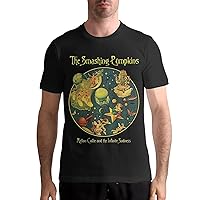 Men's T-Shirts The Smashing Rock Pumpkins Band Short Sleeve Shirts Summer Crewneck Cotton Tees Top Black 3X-Large