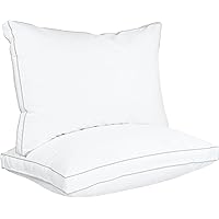 Bed Pillows for Sleeping Queen Size (White), Set of 2, Cooling Hotel Quality, Gusseted Pillow for Back, Stomach or Side Sleepers