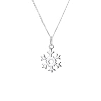 jewellerybox Sterling Silver Snowflake Necklace - 14-32 Inches