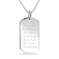 Yea, Though I Walk Through the Valley of the Shadow of Death I Will Fear No Evil. Psalm 23:4 Religious Custom Engraved Charm Keychain Jewelry or Bags gift