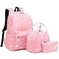 School Backpack for Teen Girls, 3-in-1 Kids Backpack Bookbag Set School Bags with Lunch Box Pencil Case