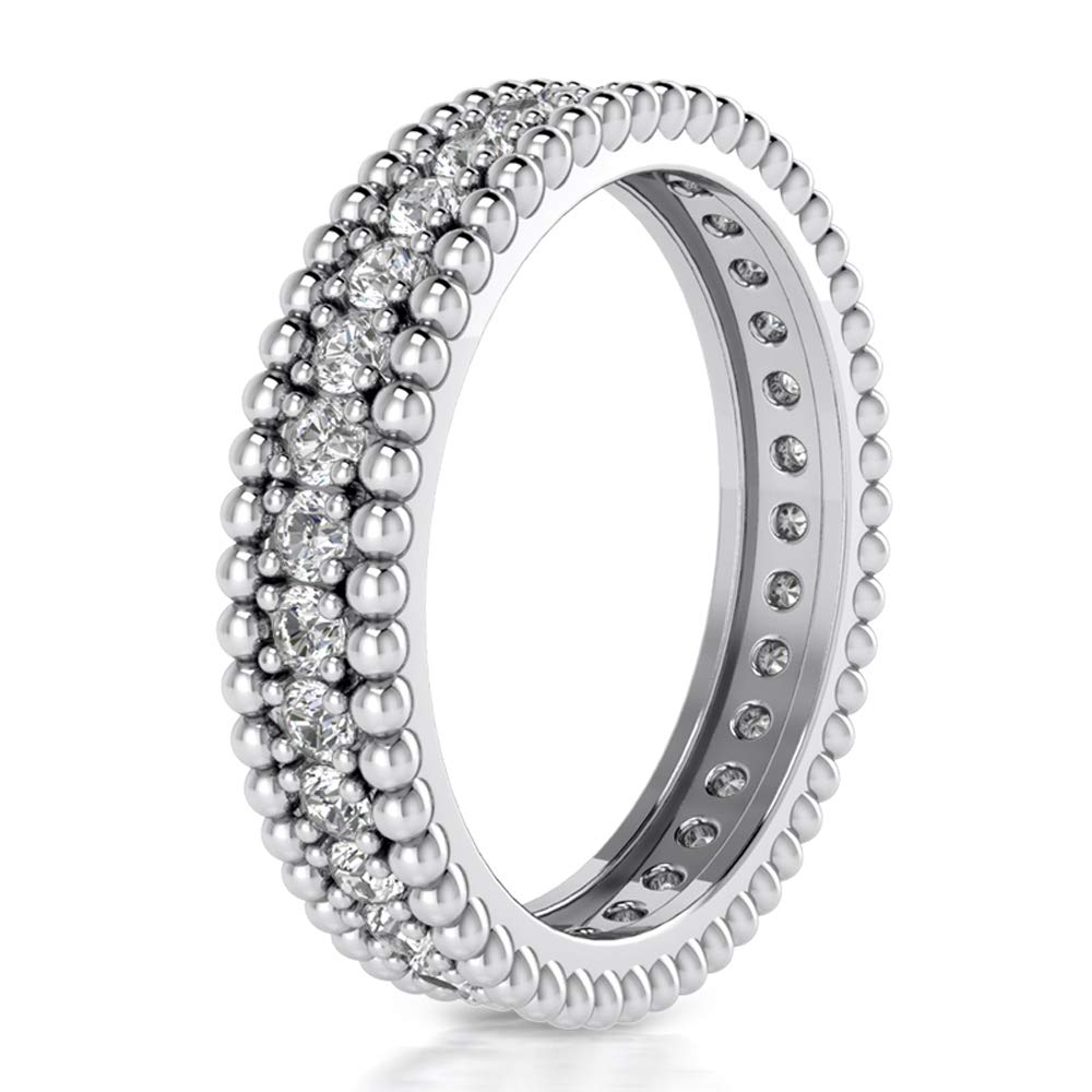 2.02 ct Round Cut Diamond Eternity Wedding Band Ring in Platinum