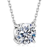 Diamond Necklace for Women, 1 Carat Moissanite Pendant Jewelry for Mothers Gifts,Silver Diamond Necklace Gifts for Mothers Day with GRA Certificate Wife Mom