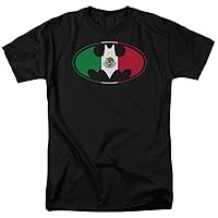 A&E Designs Batman T-Shirt - Mexican Flag Shield Mexico Adult Black Tee
