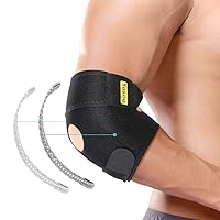 Elbow Brace, Adjustable Elbow Support with Dual-Spring Stabilizer, Elbow Strap for Golfers Elbow, Tennis Elbow, Arthritis, Tendonitis, Sports Injury Pain Relief and Protection