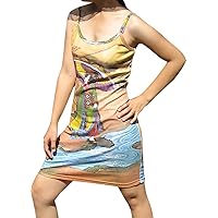 RaanPahMuang Vangogh Klimt Dali Monet Mucha Artwork Spaghetti Strap Dress