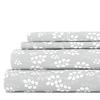Linen Market Simply Soft Ultra Soft Wheatfield Patterned 4 Piece Bed Sheet Set, Full, Gray (SS-4PC-WHEA-FULL-GR)