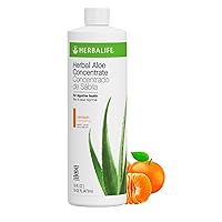 Aloe Concentrate Pint: Mandarin Flavor 16 FL Oz (473 ml) for Digestive Health with Premium-Quality Aloe, Gluten-Free, 0 Calories, 0 Sugar, Naturally Flavored