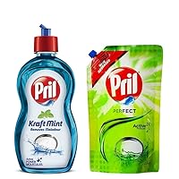 Pril Perfect Kraft Mint Dishwash Liquid 425 ml + Pril Perfect lime Cleaner - 120ml