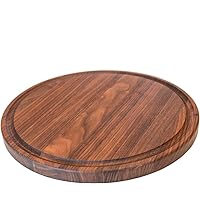 Made in USA Walnut Cutting Board by Virginia Boys Kitchens - Butcher Block made from Sustainable Hardwood (Round - 10.5)