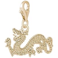 Rembrandt Charms Dragon Charm with Lobster Clasp, 10K Yellow Gold