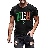 Funny Irish Shirts for Men Shamrock Print St Patricks Day T-Shirt Casual Summer Workout Crewneck Tops Green Day Tee