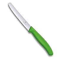 Swiss Classic 4.3-inch Wavy Edge Tomato and Table Knife, Green