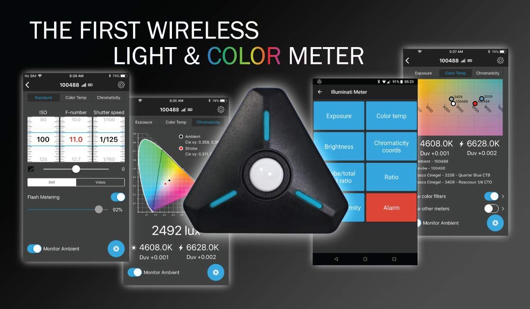 Illuminati Instrument IM150 Wireless Light and Color Meter for iOS and Android Smartphones