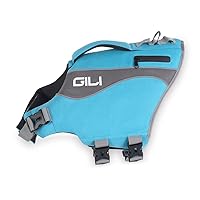 GILI Ripstop Dog Life Jacket Flotation Device with Rescue Handle & Pocket, Adjustable Floating Vest, High Buoyancy Aid for Beginner and Experienced Dogs (X-Large, Blue)