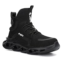 ORISTACO Work Safety Boots Breathable Lightweight Reliable Durable Steel Toe Industrial Construction Shoes