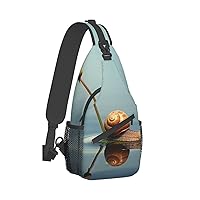 Sling Bag for Women Men Crossbody Bag Small Sling Backpack Water Snail Chest Bag Hiking Daypack