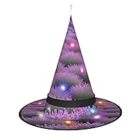 Musical Notation Print Pattern Print Halloween Cone Witch Hat with Led Light, Wizards Hat Halloween Party Accessories.