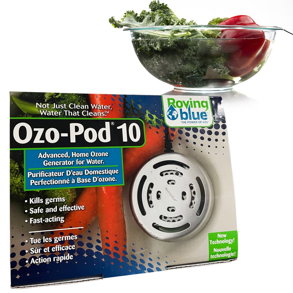 Roving Blue Ozo-Pod 10 Home Ozone Generator - Multi Purpose Ozone Generator - Fruit and Vegetable Cleaning Machine & Athletic Gear Deodorizer Odor Eliminator