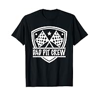 Dad Pit Crew Race Track Checkered Flag Car Racing T-Shirt