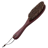 Hat Brush - Dust Brush - Horse Hair Bristles Lint Brush for Clothes, Suits, Cashmere, Wool, Velvet, Good Grip, Hardwood Handle
